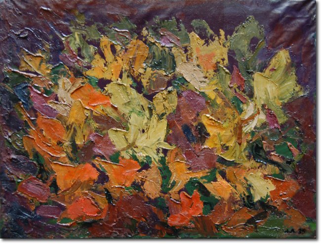Foglie secche (1935) olio su tela - 49,5 x 65 - Collezione Alfieri 