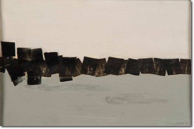 1^ Omaggio a Mondrian Psicofisarmonica (1933) olio su tela - 20x30 - Collezione Alfieri 