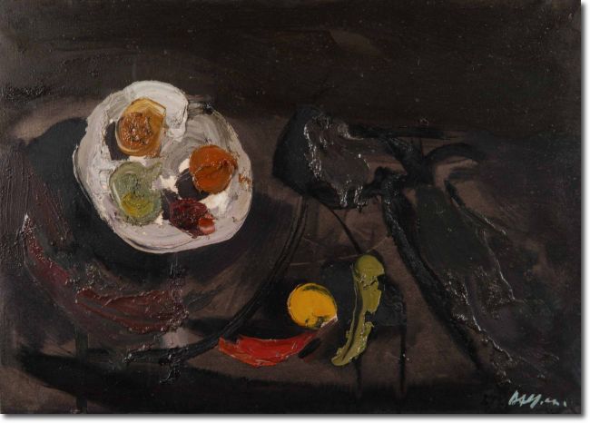 Piatto (1953) olio su tela - 50x70 - Collezione Alfieri 