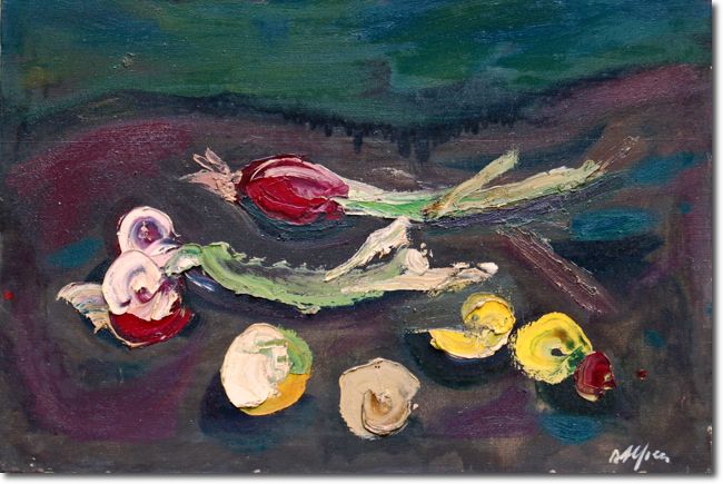 Porri (1953) olio su tela - 40x60 - Collezione Alfieri 