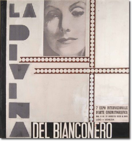 La Divina - VII Esp. Int. Cinematografica di Venezia (1939) mista collage su tela - 85 x 81 - Collezione Alfieri 