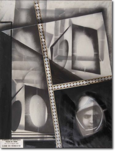 Manifesto - VII Esp.Int.Cinematografica Ve (1939) mista collage su tela - 110x85 - Collezione Alfieri 