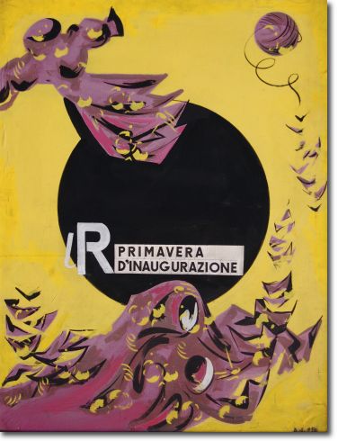 La Rinascente primavera d'inaugurazione. (1950) mista collage su tela - 110 x 85 - Collezione Alfieri 