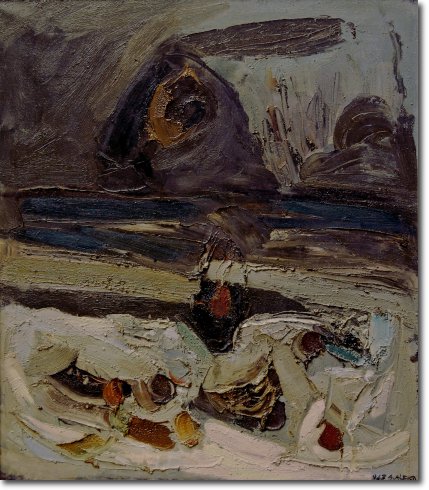 Forme in movimento - Omaggio a Del B (1943) olio su tela - 103 x 90 - Collezione Alfieri 