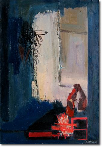 Composizione (1943) olio collage su tela - 75 x 110 - Collezione Alfieri 