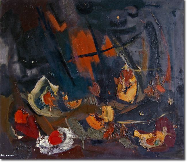 Effetto di un bombardamento (1943) olio su tela - 100x115 - Collezione Alfieri 