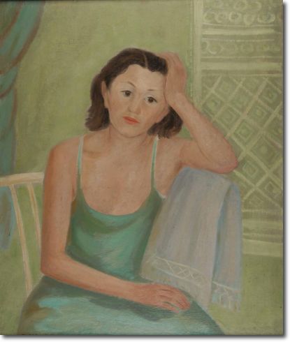 Fanciulla pensosa (1933) olio su tela - 79,5 x 67 - Collezione Alfieri 