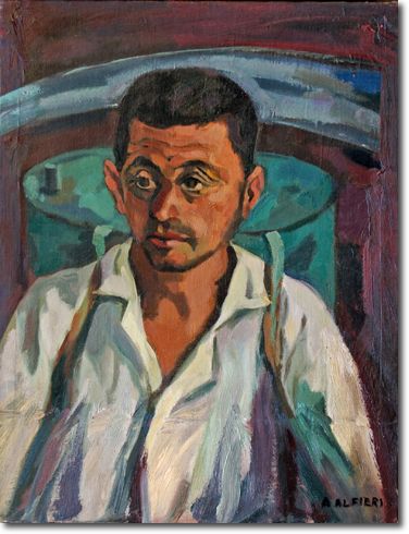 Contadino valtellinese (1948) olio su tela - 65 x 50 - Collezione Alfieri 