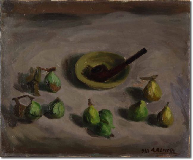Fichi e pipa (1930) olio su tela - 45 x 54,5 - Collezione Alfieri 