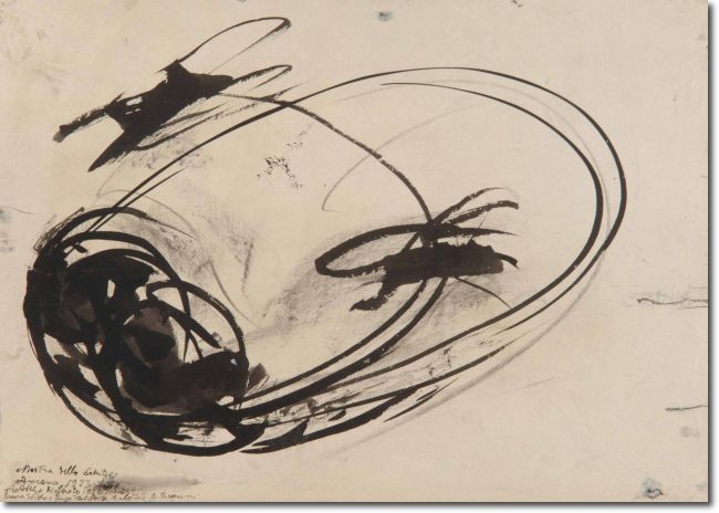 Il nido (1920/3) china su carta - 33 x 46 - Collezione privata 