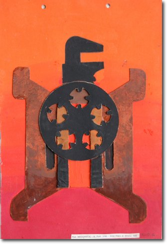 Bozzetto pad.Meccanica XXIV Fiera MI (1946) tempera collage su cartoncino - 30x20,5 - Collezione Alfieri 