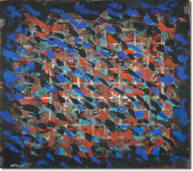 Bozzetto tessuto - Informale (1945) tempera su carta - 49,5 x 55 - Collezione Alfieri 