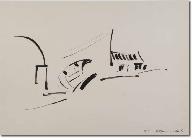 Gabicce (1974) china su cartoncino - 35,5 x 50 - Collezione Alfieri 