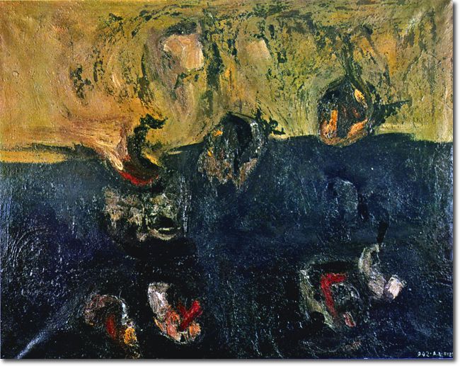 Forme mosse - alate (1942) olio su tela - 87,5 x 110 - Collezione privata 