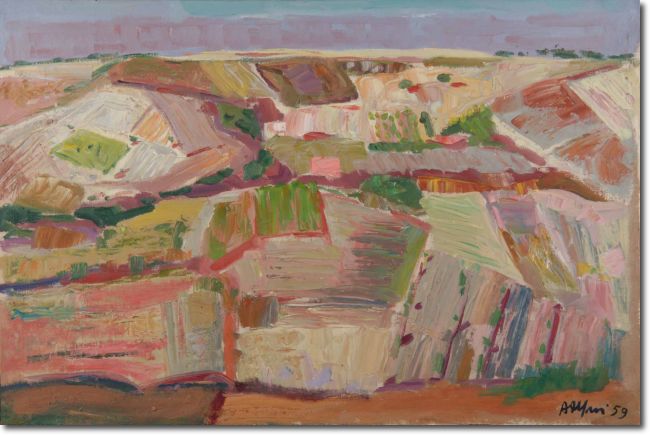 Campi marchigiani (1959) olio su tela - 51 x 75 - Collezione Alfieri 