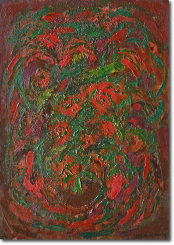 Cosmoforme - Verde Rosso (1940) olio su tela - 69,5 x 49,5 - Collezione Alfieri 
