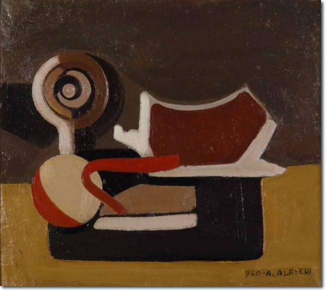 Composizione (1940) olio su compensato - 50 x 55,5 - Collezione Alfieri 
