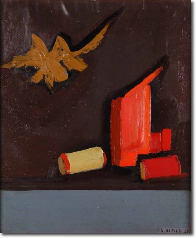 Foglia alata (1942) olio su tela - 60,5 x 50 - Collezione Alfieri 