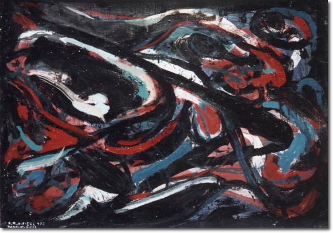 Fondale fiera (1932) mista su tela - 50 x 70 - Collezione Alfieri 
