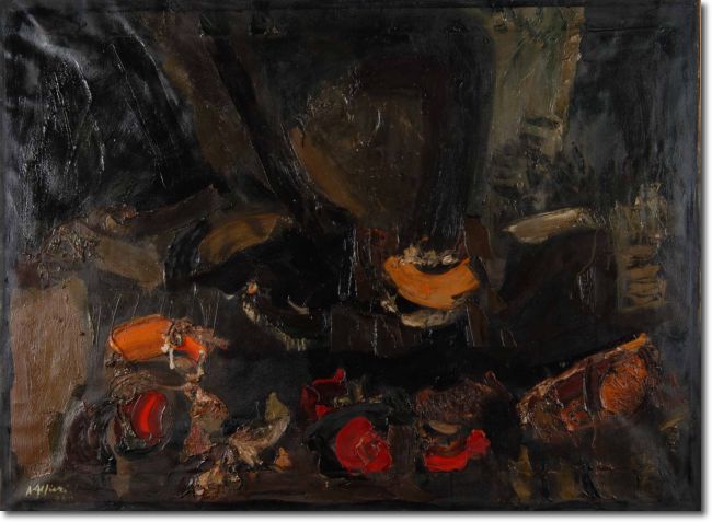 Verdura decomposta (1960) olio su tela - 85 x 116 - Collezione Alfieri 